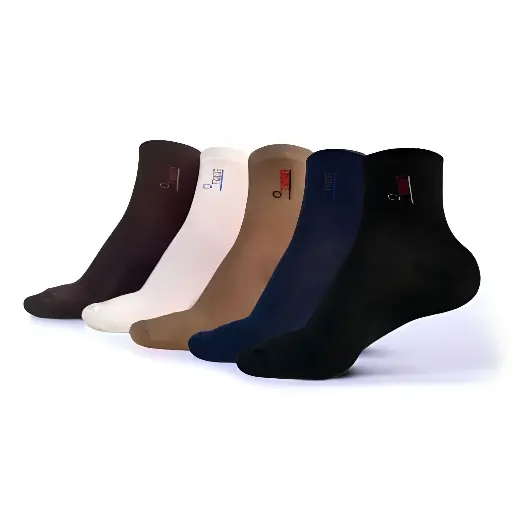 Trendy Men's Comfortable Pure Cotton Multicolored Socks - Soft & Durable (10 Pairs Set)