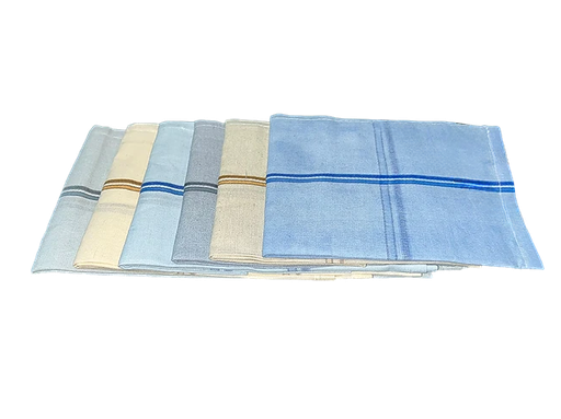 Colored Lining Handkerchief (Rumal) 100% Cotton For Men - Set Of 12 Pcs (24 x 24) Hankies